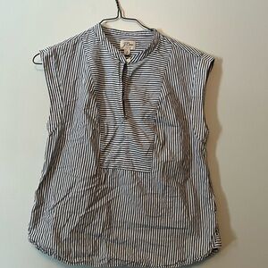 100% Cotton J. Crew Navy and White Striped Blouse